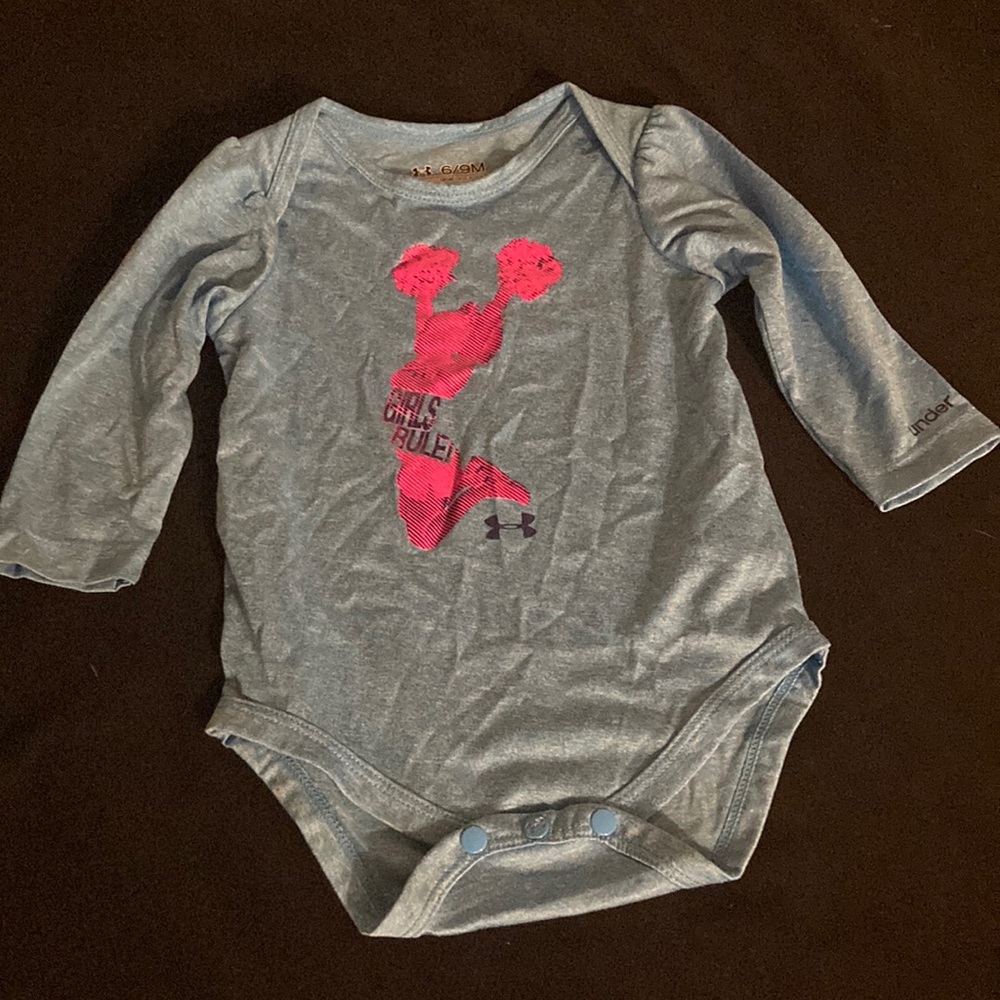 Blue one piece pink cheerleader girls rule on it